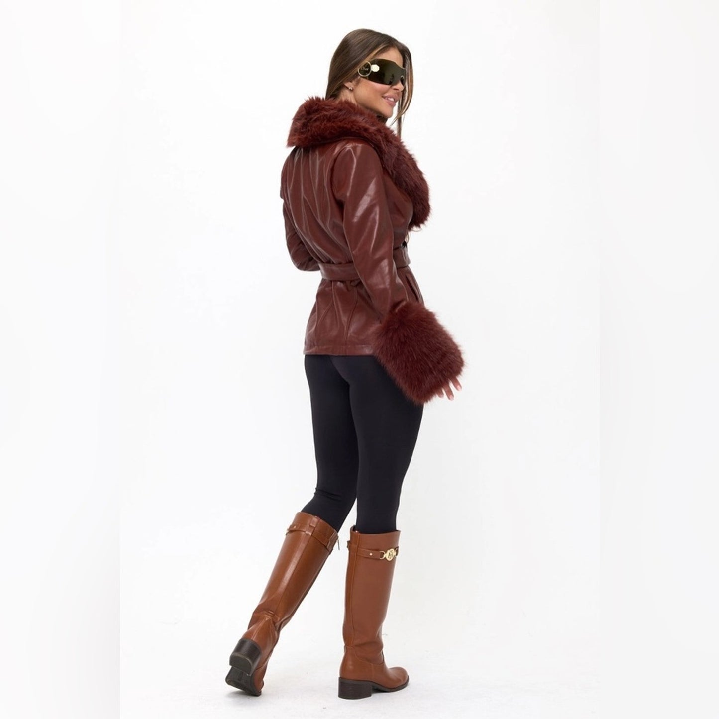 Elegant Black Fur-Trimmed Women's Jacket