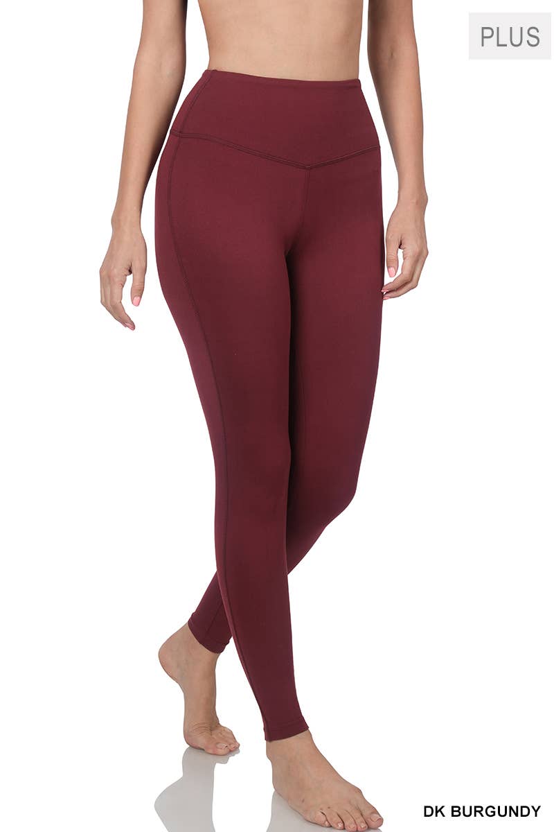 Plus Size Brushed Microfiber Full Length Leggings
