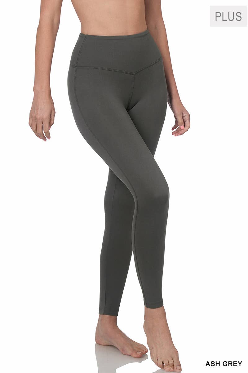 Plus Size Brushed Microfiber Full Length Leggings