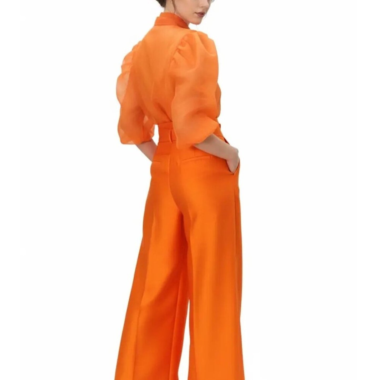 Wide Leg Palazzo Orange Pants