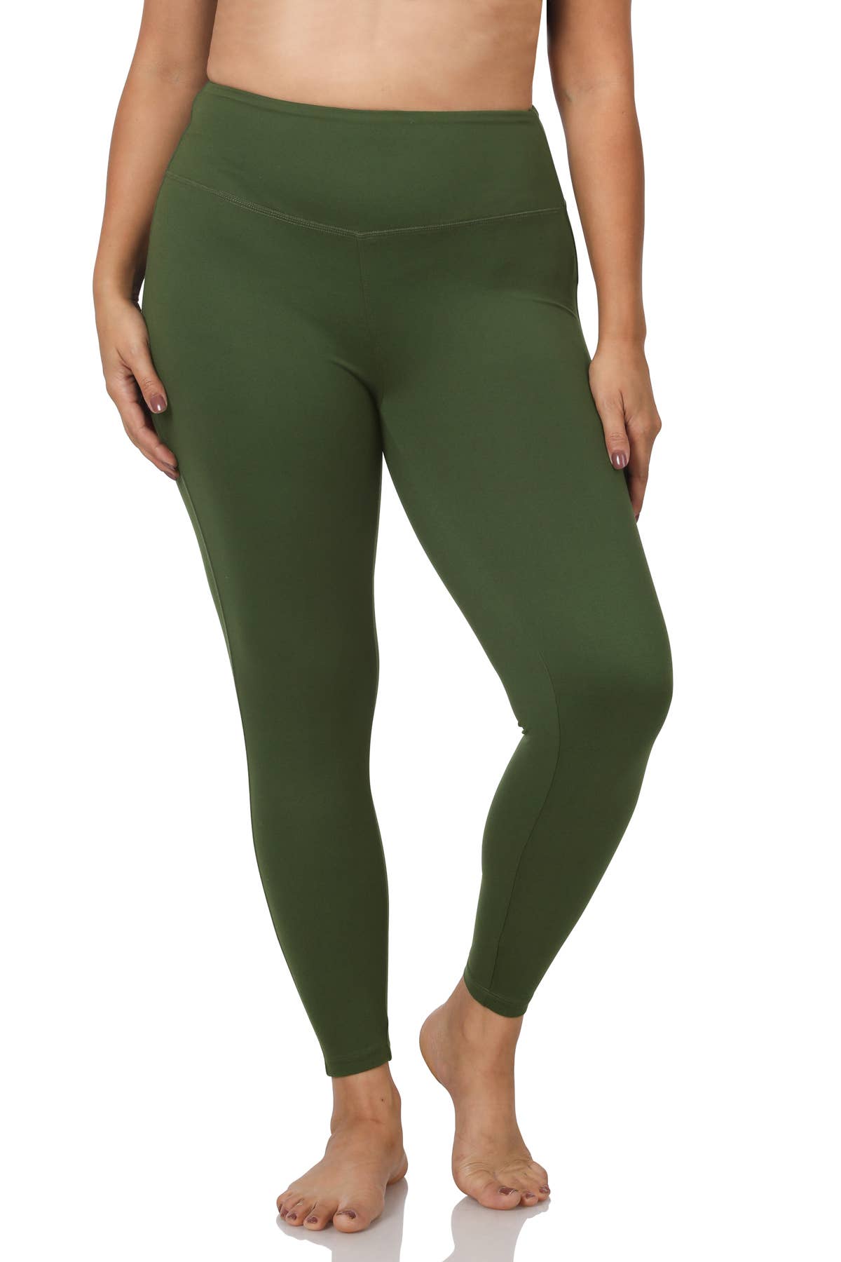 Plus Size Brushed Microfiber Full Length Leggings