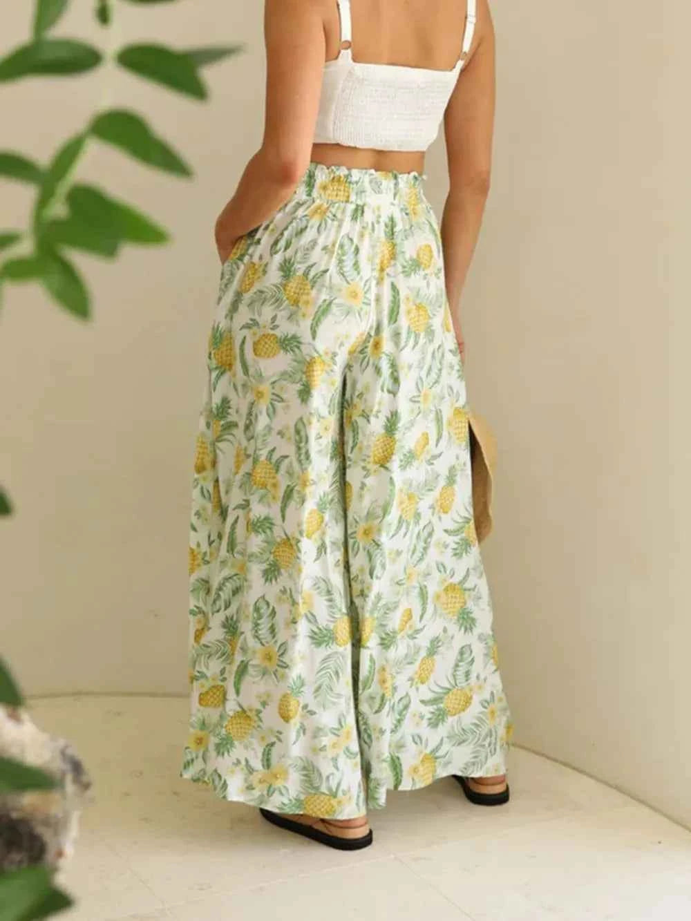 Printed Wide Leg Pants