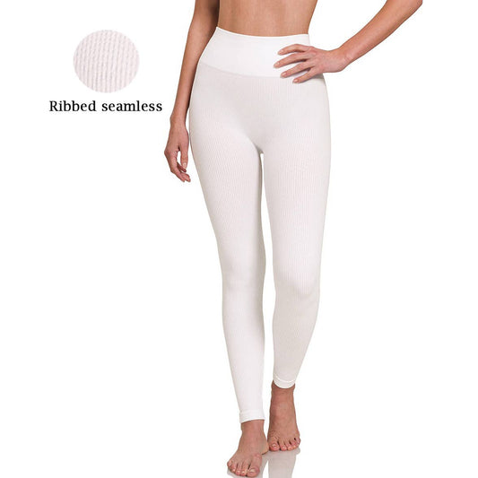 Seamless Ribbed High-Waist Leggings