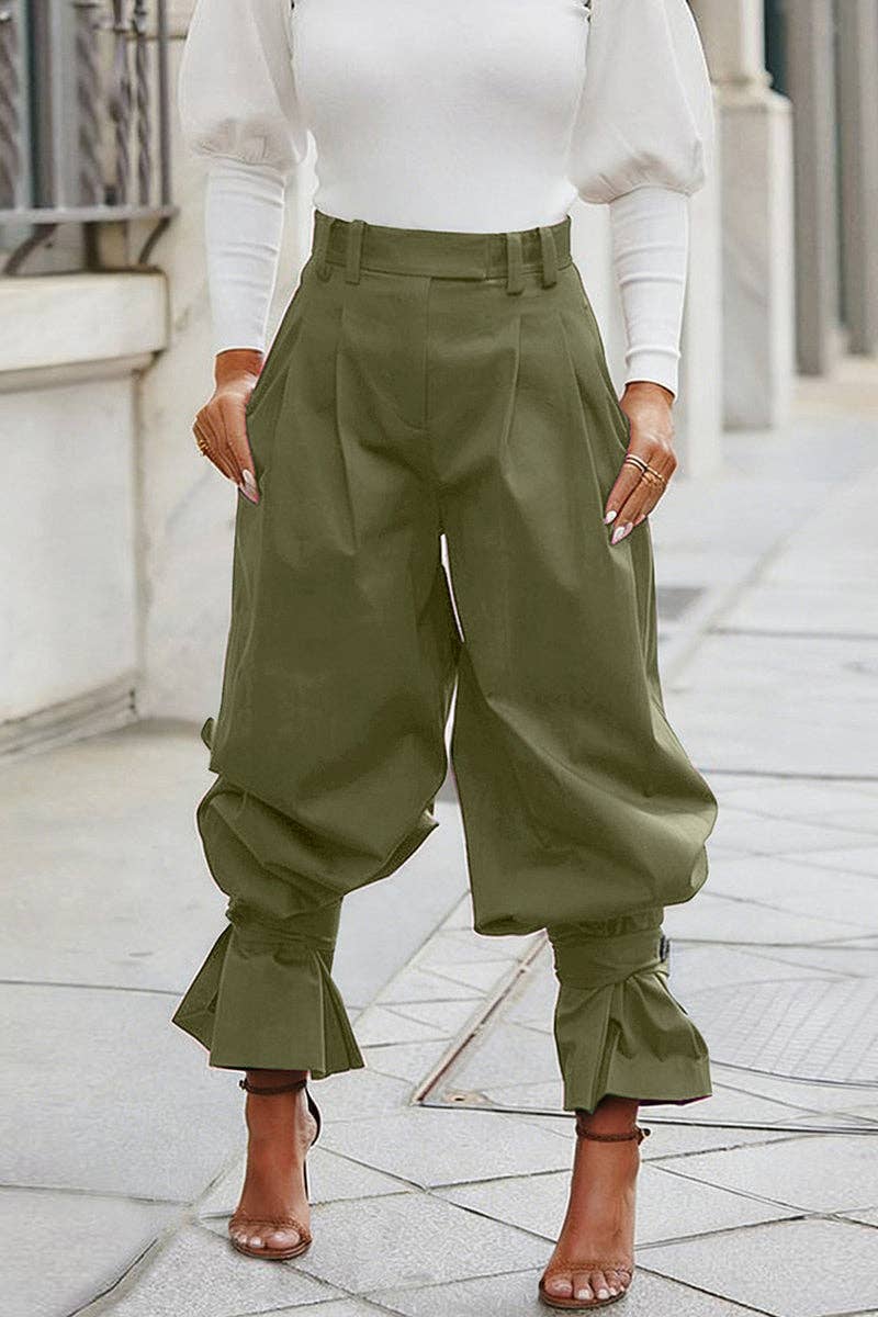 High-Waist Pleated Pants