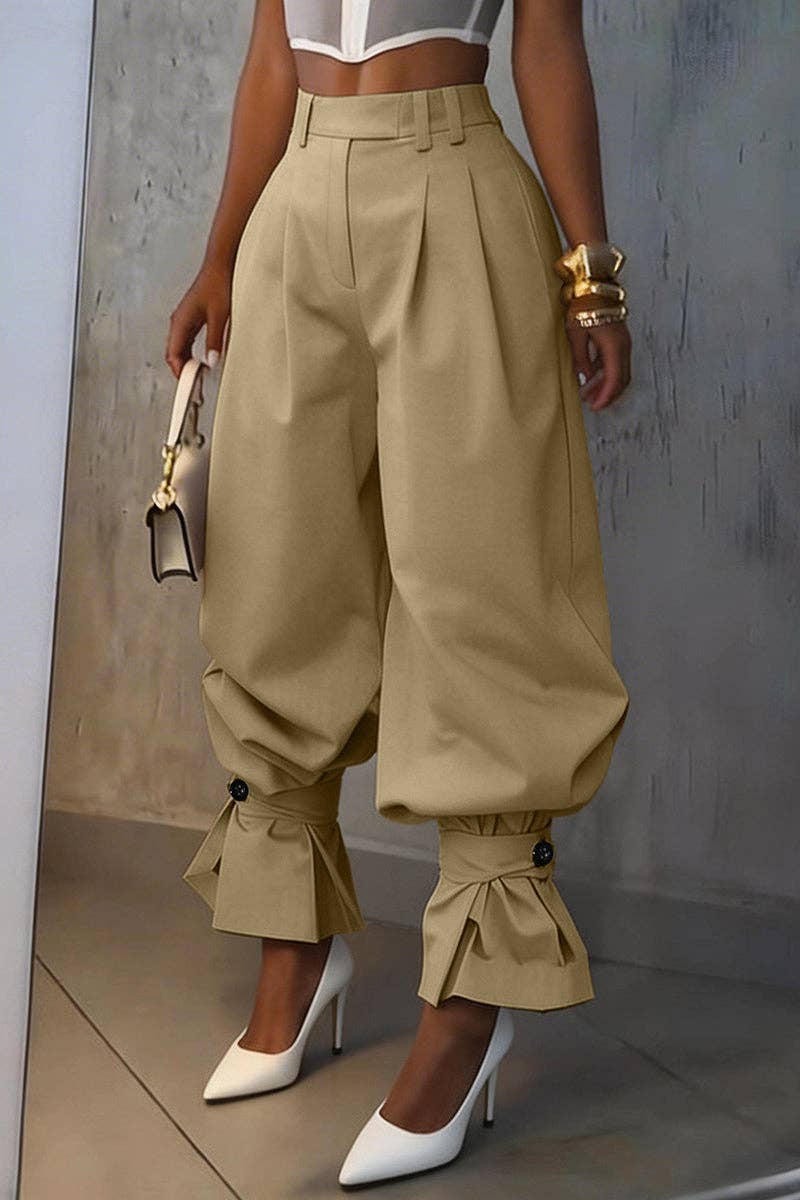 High-Waist Pleated Pants
