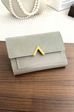 Load image into Gallery viewer, ,.._ SI-26458 Vegan Leather Compact Trifold Wallet
