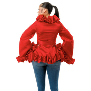 PLUS WIDE ROUND NECK RUFFLE JACKET