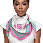 Load image into Gallery viewer, AKA Sorority Pearl Print Square Scarf for Women
