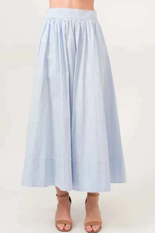 And The Why A-line Flowing Elastic Back Midi Skirt