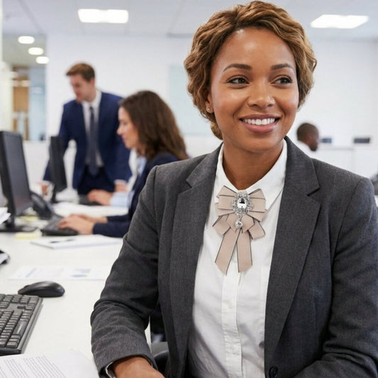 Champagne Spark Bow Neck Accent