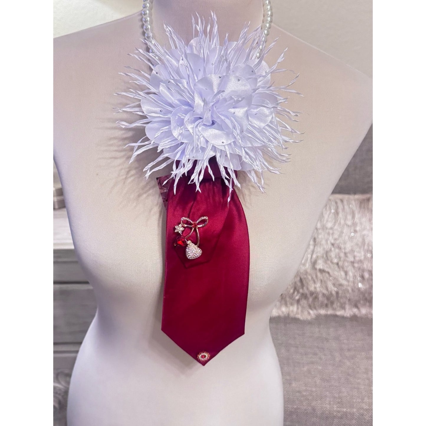Ruby Grace Floral Necktie Necklace | Handmade Church & Sisterhood Statement