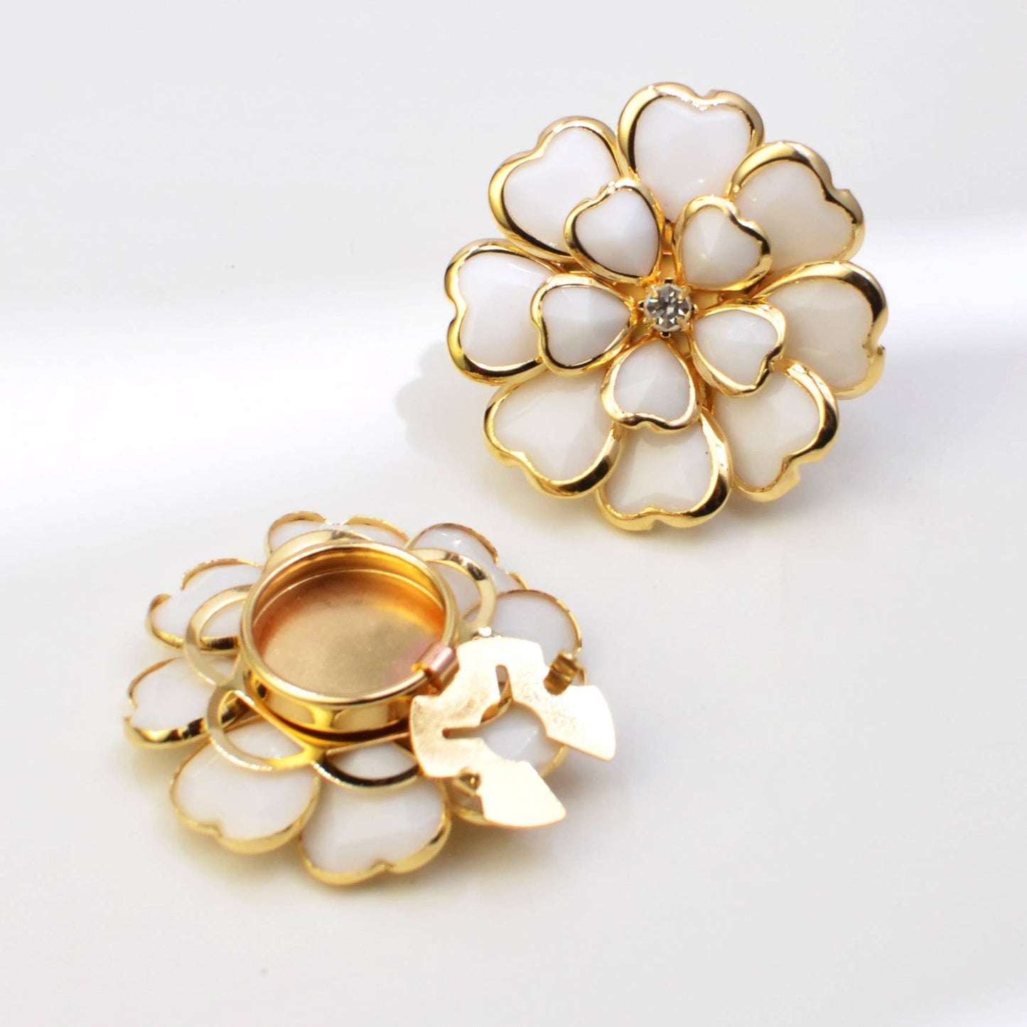 Shirt Button Covers, Buckle Drop Oil Flower Bronze