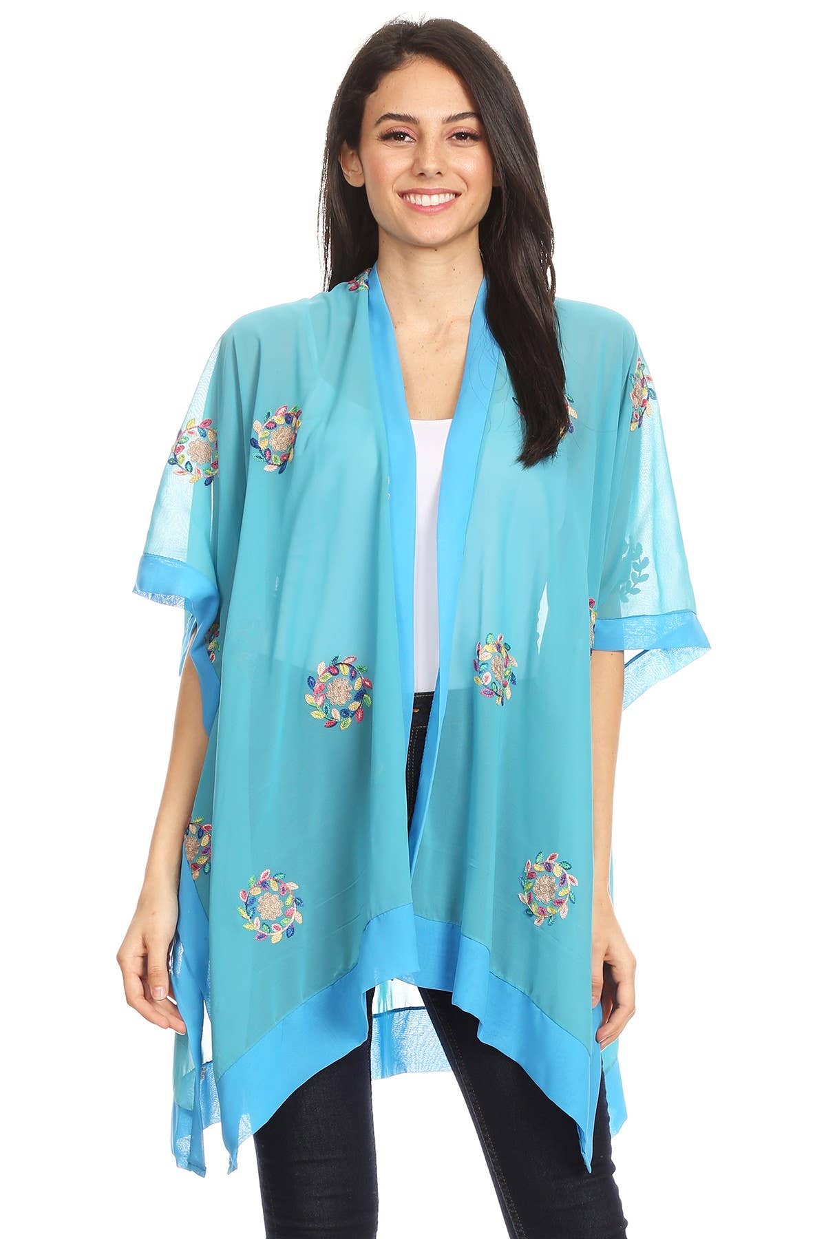 Floral Embroidery Kimono