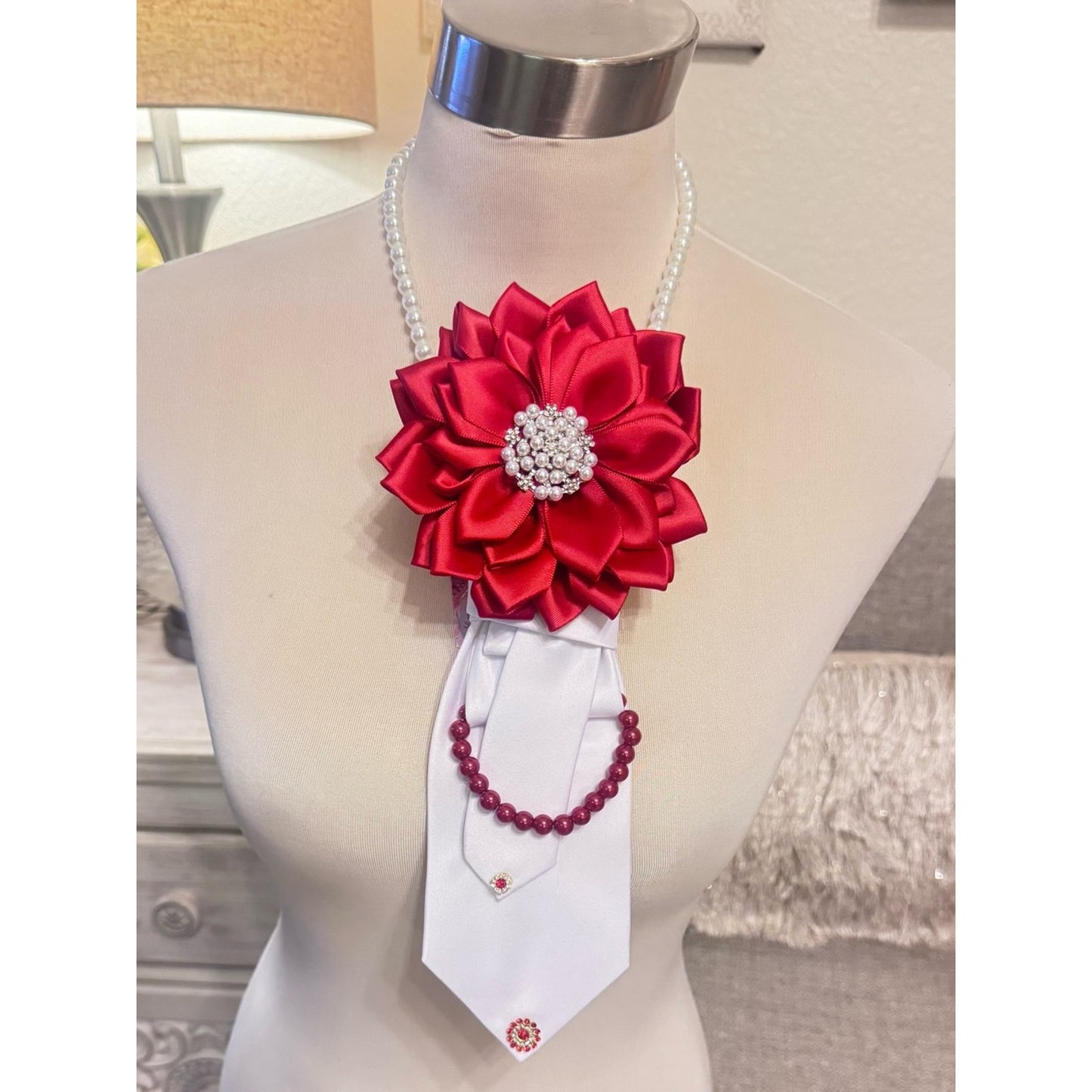 Ruby Elegance Floral Necktie Necklace | Sisterhood & Church Group Fashion