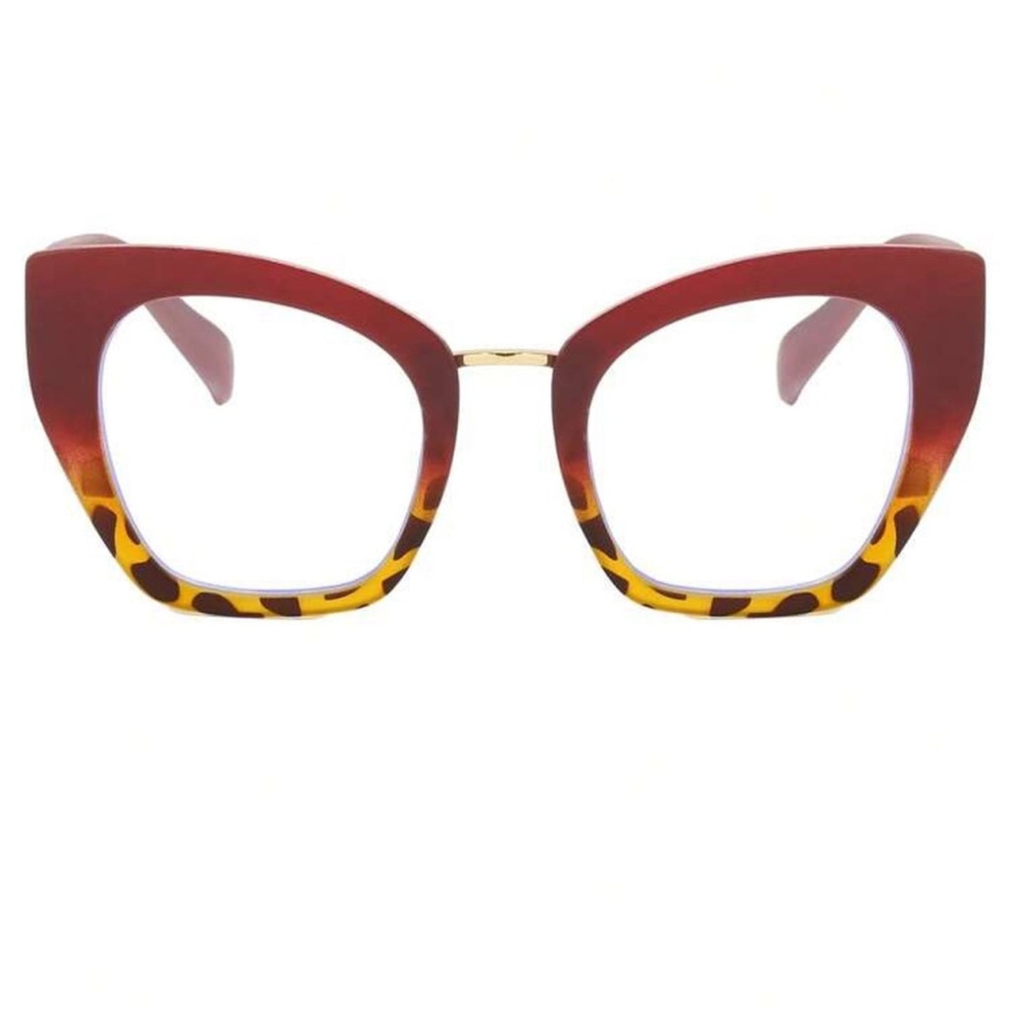 Elegant Burgundy Square Frame Glasses
