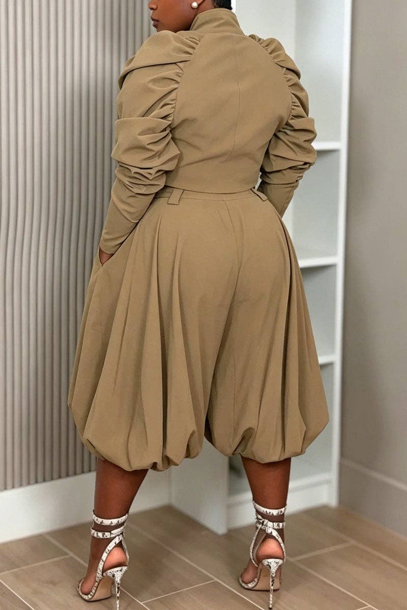 Pleated High-Waist Casual Pants