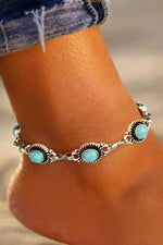 Load image into Gallery viewer, Silver Bohemian Turquoise Casual Anklet

