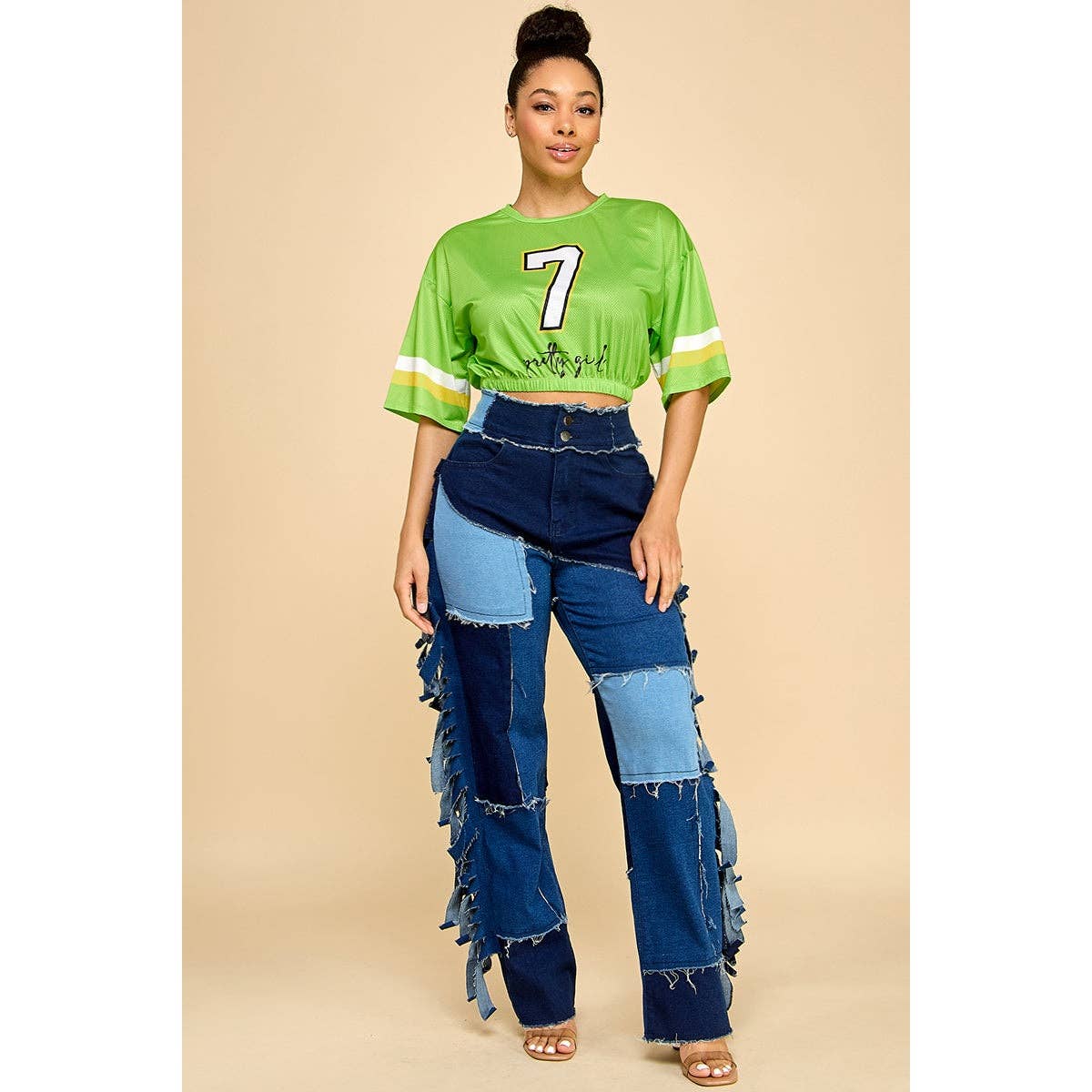 PATCHWORK REBEL PLUS DENIM PANTS