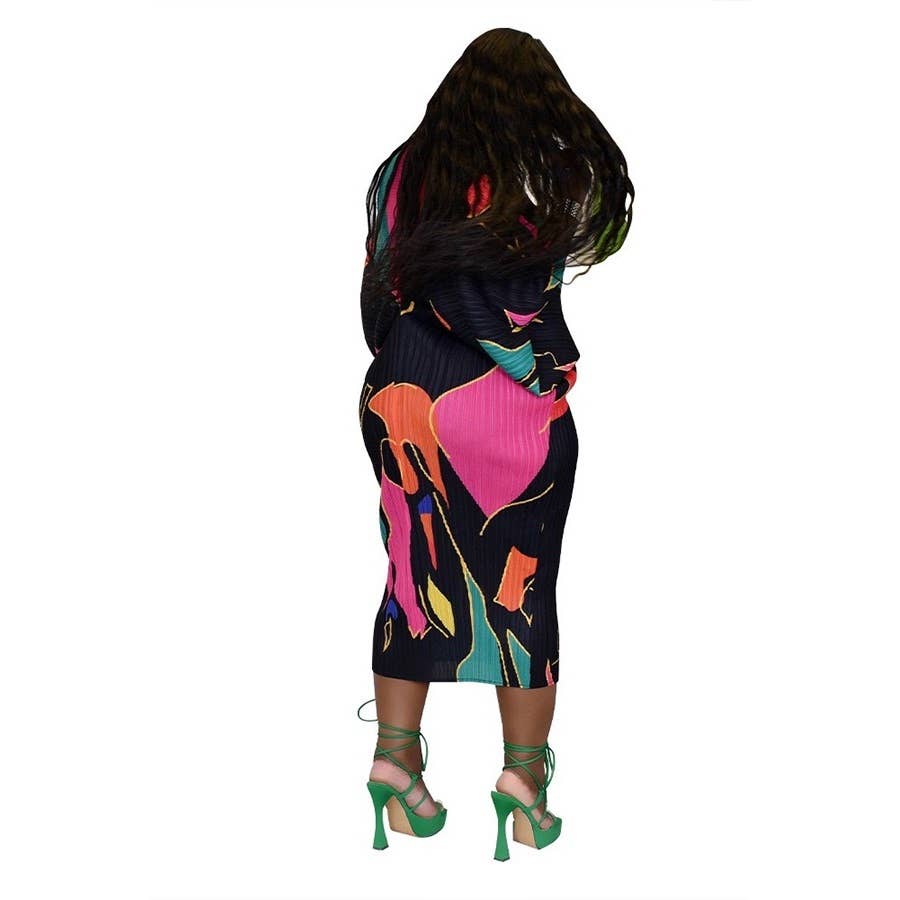 Free Size Multi-Color Midi Dress