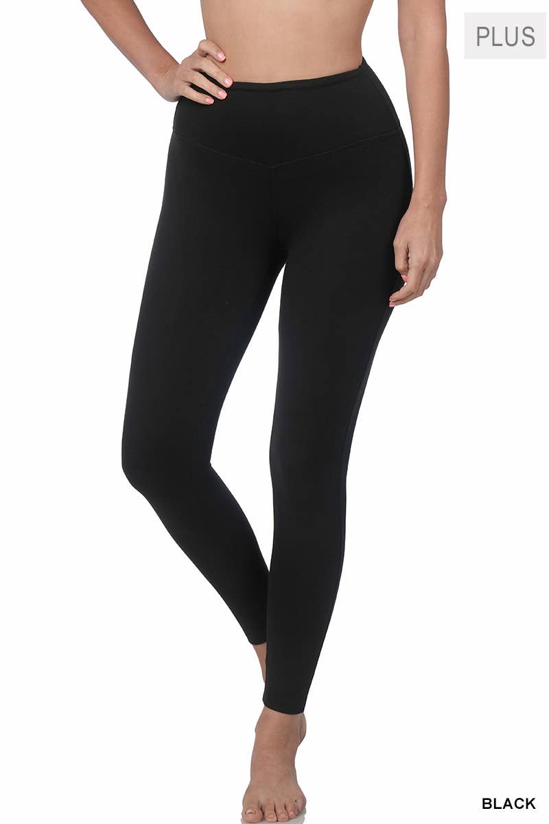 Plus Size Brushed Microfiber Full Length Leggings