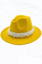 Load image into Gallery viewer, New Style Fashion Fedora Jazz Hat with Wide Pearl Belt
