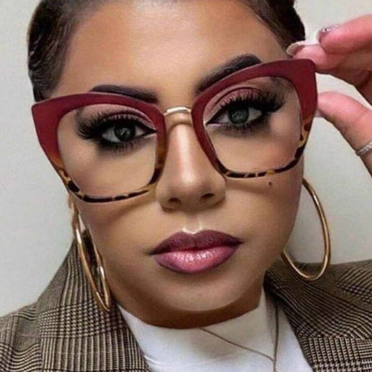 Elegant Burgundy Square Frame Glasses