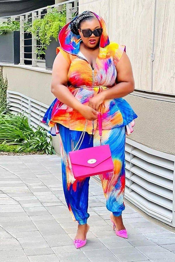 Printed Hoodie Two-Piece Set