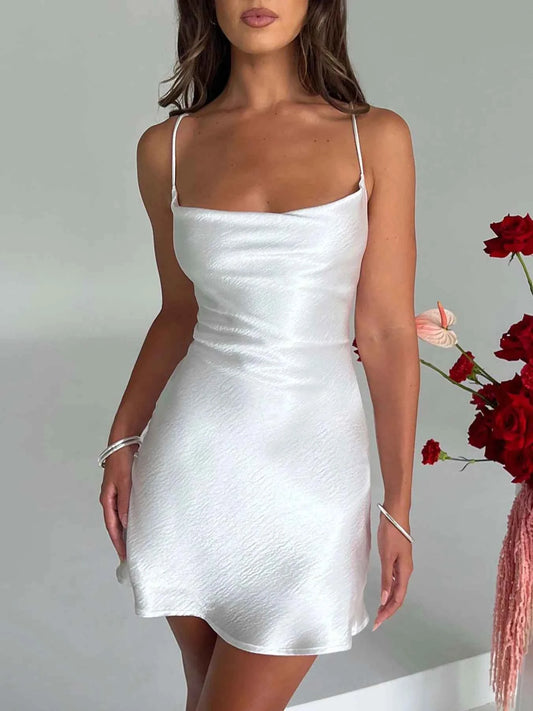 Crisscross Tie Back Mini Cami Dress