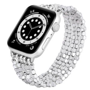 Polished Beaded Stretch Elastic Apple Watch Band