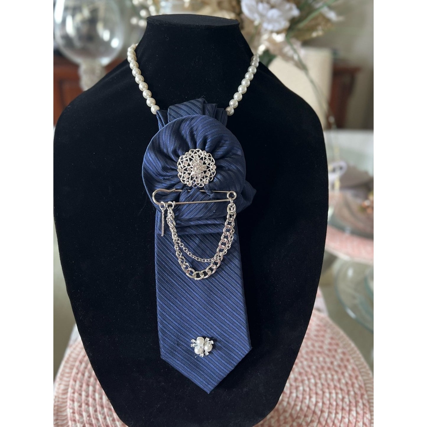 Midnight Grace Statement Tie Necklace