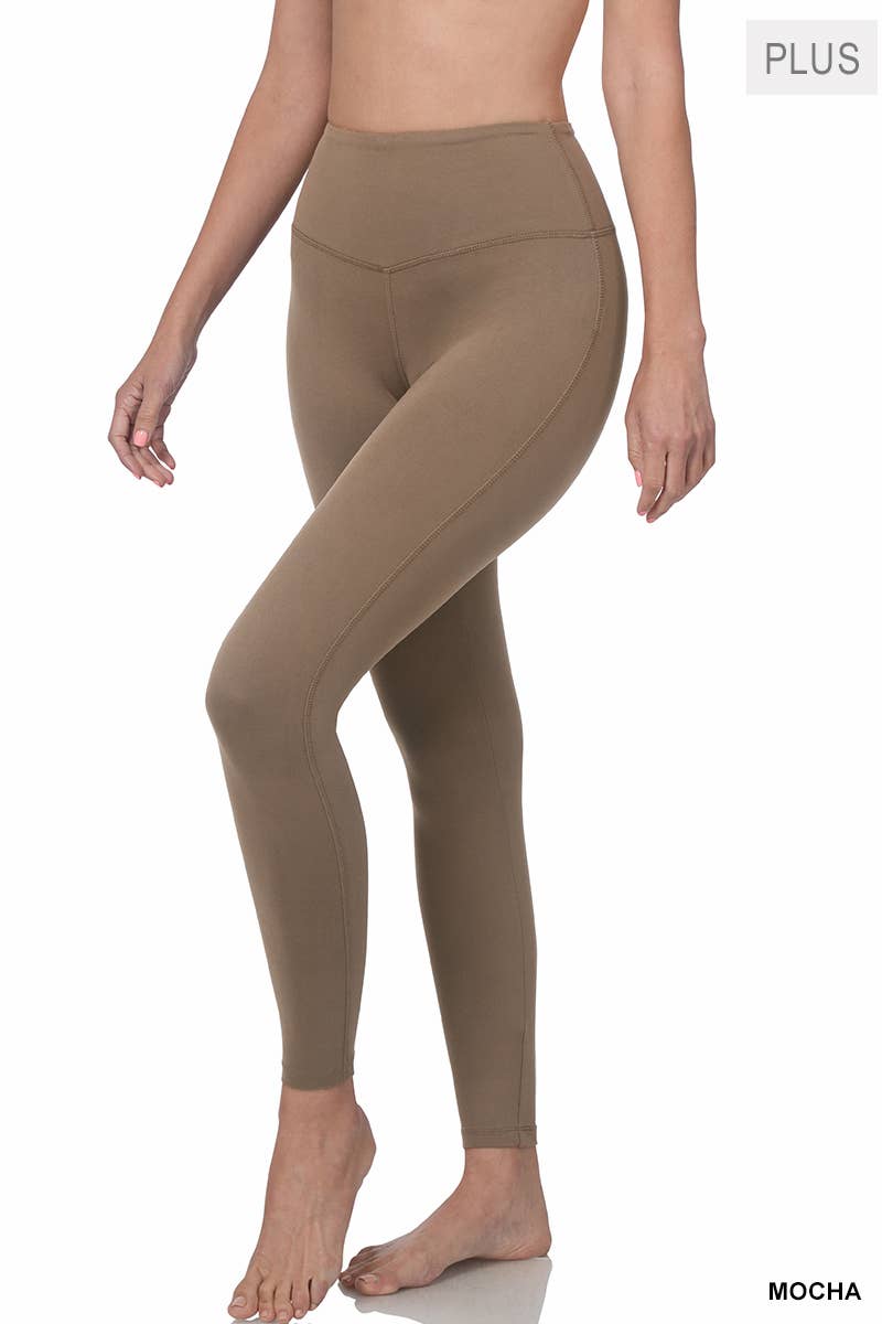 Plus Size Brushed Microfiber Full Length Leggings