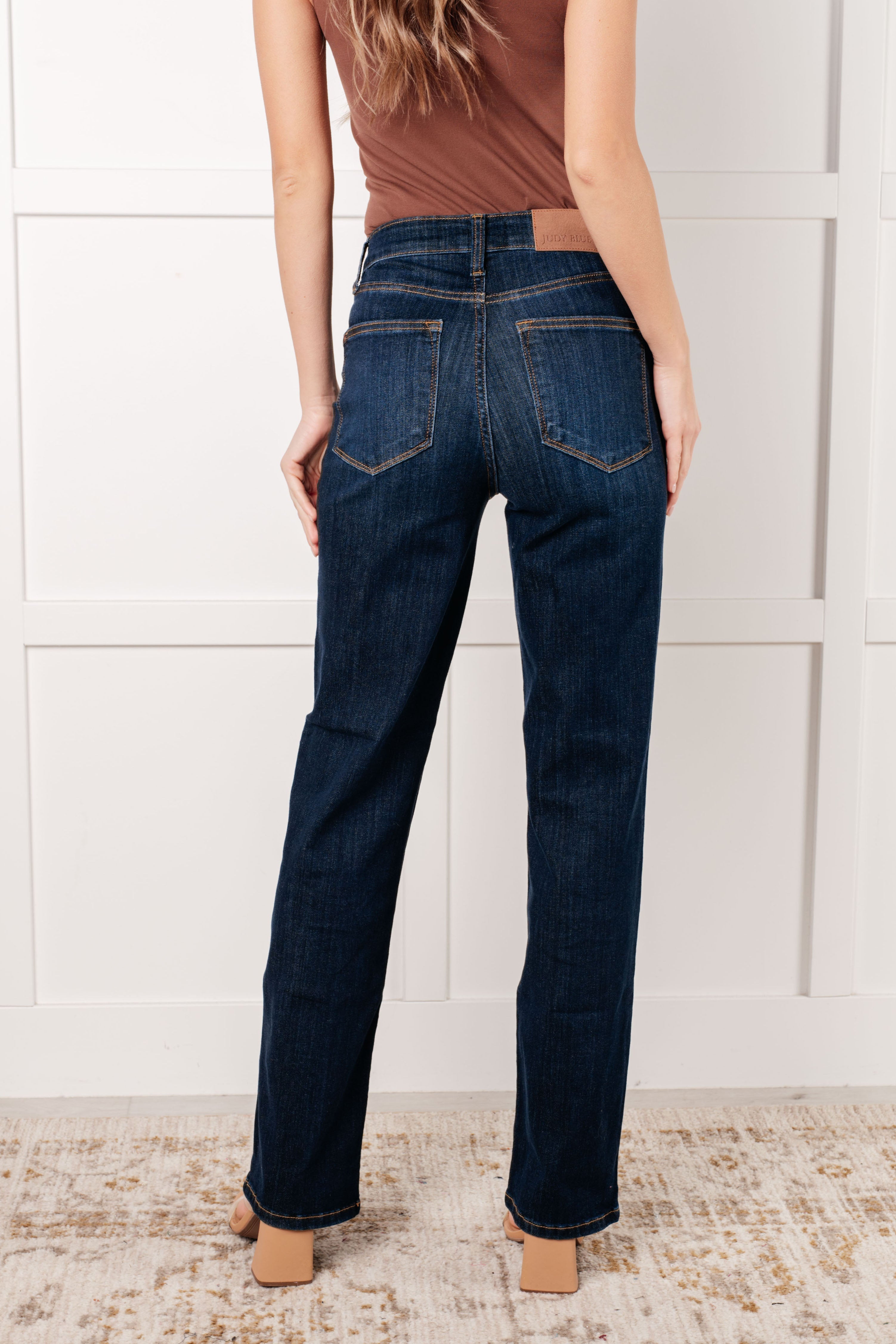 Alaina High Rise Classic Straight Jeans