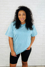 Load image into Gallery viewer, Casual Basic Drop Shoulder Oversized Tee in Dusty Teal
