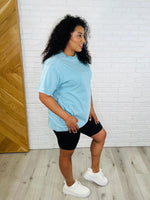 Load image into Gallery viewer, Casual Basic Drop Shoulder Oversized Tee in Dusty Teal
