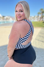 Load image into Gallery viewer, Cayman Islands Striped Swim Top
