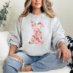Load image into Gallery viewer, Pink Floral Bunny Graphic Sweatshirt
