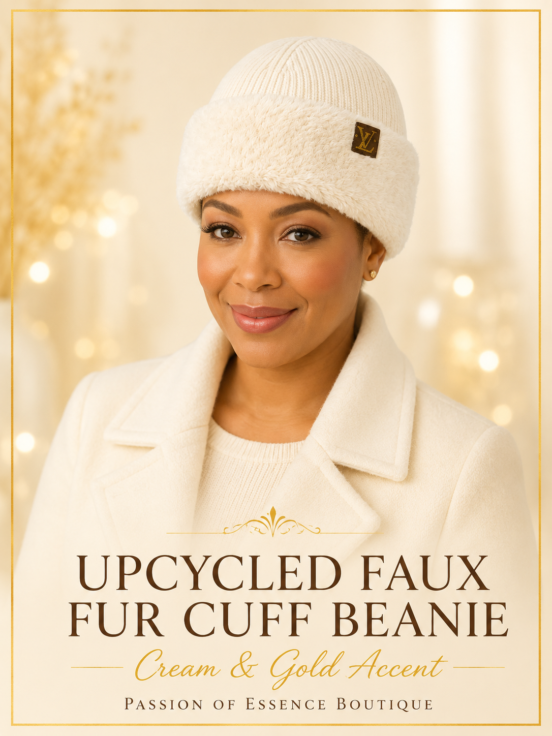 Upcycled Faux Fur Cuff Beanie