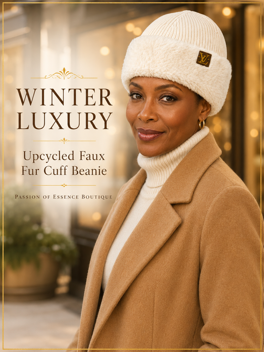 Upcycled Faux Fur Cuff Beanie