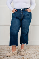 Load image into Gallery viewer, Janice High Rise Button Fly Wide Leg Crop Jeans
