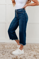 Load image into Gallery viewer, Janice High Rise Button Fly Wide Leg Crop Jeans
