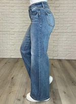 Load image into Gallery viewer, Karis High Rise Vintage Wash Retro Wide Leg
