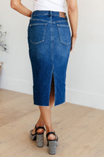 Load image into Gallery viewer, Marcy High Rise Denim Midi Skirt
