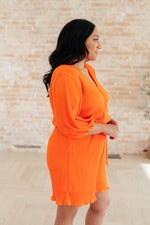 Load image into Gallery viewer, Roll With me Romper in Tangerine
