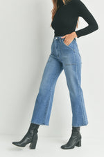 Load image into Gallery viewer, PREORDER: Patch Pocket Wide Leg Jeans in Four Colors
