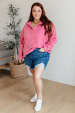 Load image into Gallery viewer, Same Ol&#39; Situation Collared Pullover in Hot Pink
