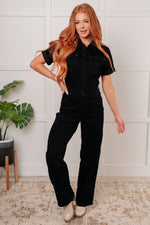 Load image into Gallery viewer, Tilda Short Sleeve Control Top Denim Jumpsuit
