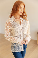 Load image into Gallery viewer, Vintage Lace Lace Button Up
