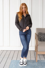 Load image into Gallery viewer, Where Are You Zip Up Jacket in Black
