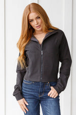 Load image into Gallery viewer, Where Are You Zip Up Jacket in Black
