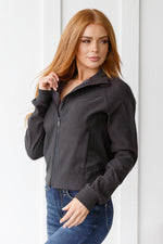 Load image into Gallery viewer, Where Are You Zip Up Jacket in Black
